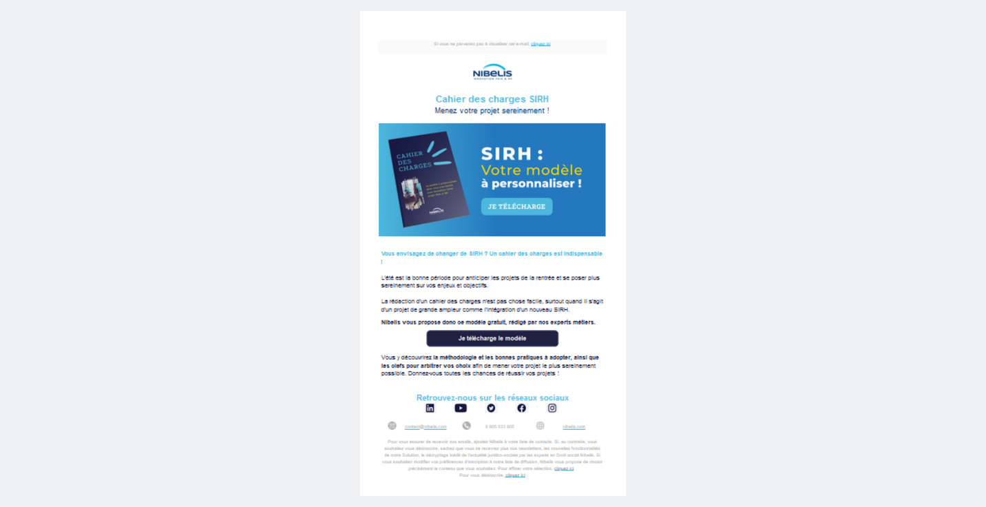 Cahier des charges SIRH